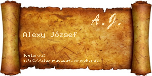 Alexy József névjegykártya